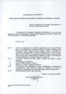 Resolução do Conselho de Ensino, Pesquisa e Extensão nº 0505/2009