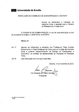 Resolução do Conselho de Administração nº 0057/2015