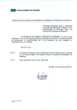 Resolução do Conselho de Ensino, Pesquisa e Extensão nº 0252/2014