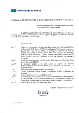 Resolução do Conselho de Ensino, Pesquisa e Extensão nº 0174/2014