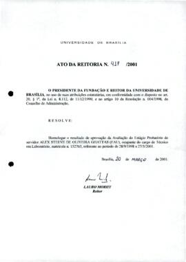 Ato da Reitoria nº 0417/2001