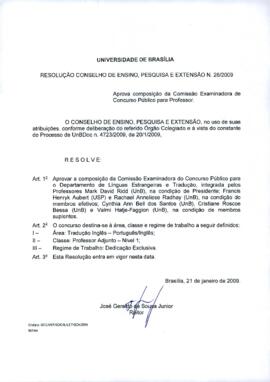 Resolução do Conselho de Ensino, Pesquisa e Extensão nº 0026/2009