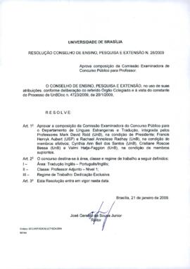 Resolução do Conselho de Ensino, Pesquisa e Extensão nº 0026/2009