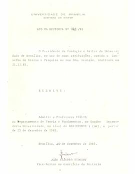 Ato da Reitoria nº 0746/1985