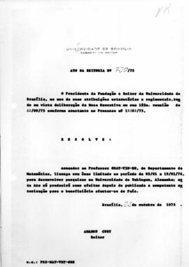 Ato da Reitoria nº 0720/1975