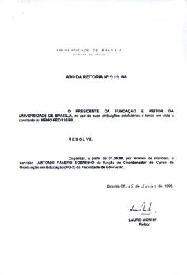 Ato da Reitoria nº 0909/1998