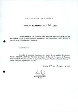 Ato da Reitoria nº 0890/2001