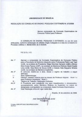 Resolução do Conselho de Ensino, Pesquisa e Extensão nº 0572/2009