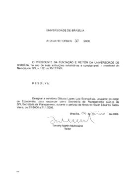 Ato da Reitoria nº 0050/2006