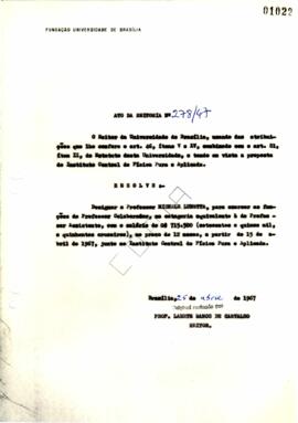 Ato da Reitoria nº 0278/1967