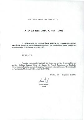 Ato da Reitoria nº 0019/2002