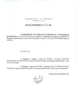 Ato da Reitoria nº 0513/1998