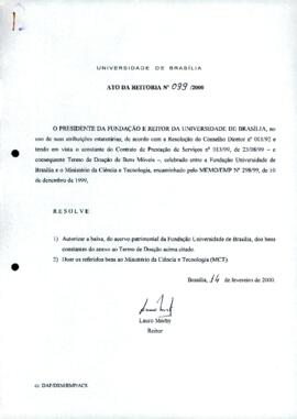 Ato da Reitoria nº 0099/2000