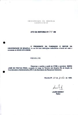 Ato da Reitoria nº 0609/1999