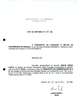 Ato da Reitoria nº 0680/1999