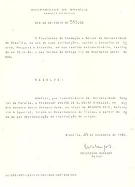 Ato da Reitoria nº 0553/1986