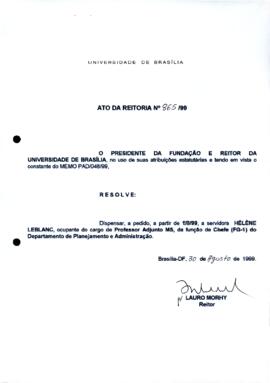 Ato da Reitoria nº 0865/1999