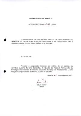 Ato da Reitoria nº 2182/2003