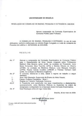 Resolução do Conselho de Ensino, Pesquisa e Extensão nº 0348/2009