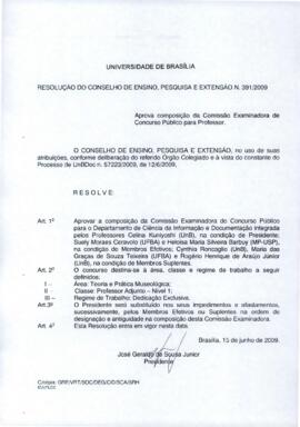 Resolução do Conselho de Ensino, Pesquisa e Extensão nº 0391/2009