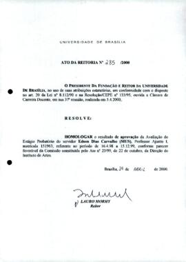 Ato da Reitoria nº 0285/2000