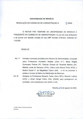 Resolução do Conselho de Administração nº 0005/2008