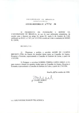 Ato da Reitoria nº 1502/1998