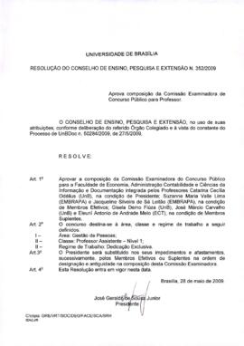 Resolução do Conselho de Ensino, Pesquisa e Extensão nº 0352A/2009