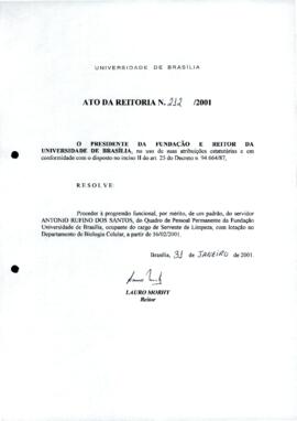 Ato da Reitoria nº 0212/2001