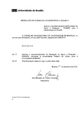 Resolução do Conselho Universitário nº 0024/2014