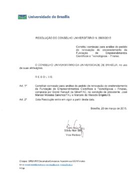 Resolução do Conselho Universitário nº 0005/2015