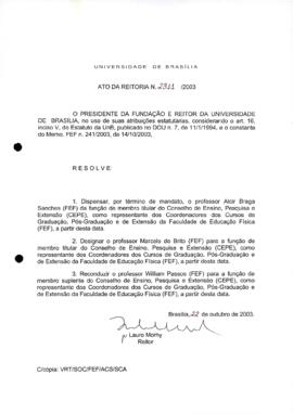 Ato da Reitoria nº 2311/2003