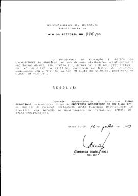 Ato da Reitoria nº 0822/1993