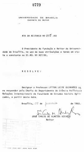 Ato da Reitoria nº 0005/1983