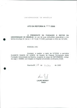 Ato da Reitoria nº 0598/2000