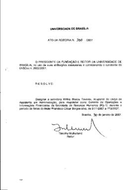 Ato da Reitoria nº 0350/2007