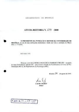 Ato da Reitoria nº 0674/2000