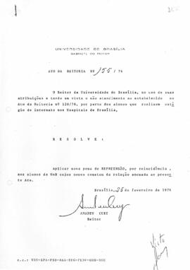 Ato da Reitoria nº 0155/1976