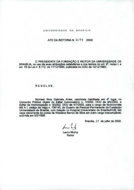 Ato da Reitoria nº 1099/2002