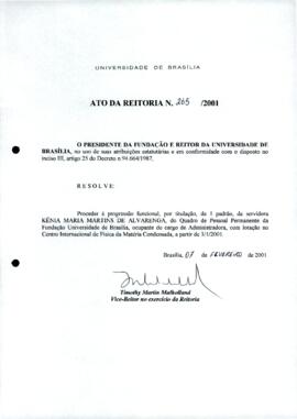 Ato da Reitoria nº 0265/2001