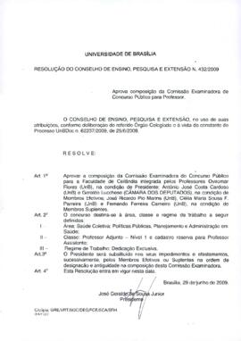Resolução do Conselho de Ensino, Pesquisa e Extensão nº 0432/2009
