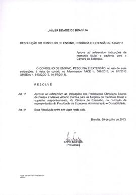 Resolução do Conselho de Ensino, Pesquisa e Extensão nº 0146/2013