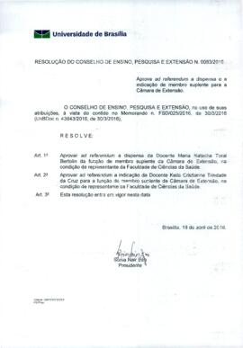 Resolução do Conselho de Ensino, Pesquisa e Extensão Nº 0083/2016