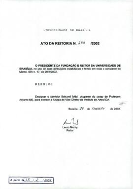 Ato da Reitoria nº 0288/2002