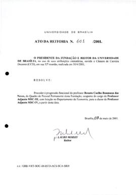 Ato da Reitoria nº 0601/2001