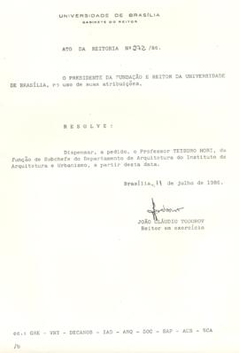 Ato da Reitoria nº 0272/1986