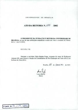 Ato da Reitoria nº 0075/2002