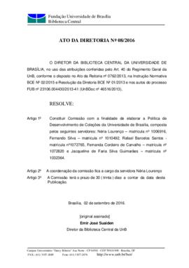 Ato da Diretoria 0008/2016