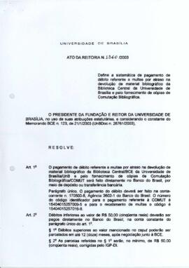 Ato da Reitoria nº 1360/2003