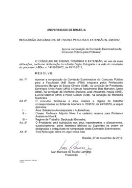 Resolução do Conselho de Ensino, Pesquisa e Extensão nº 0238/2012